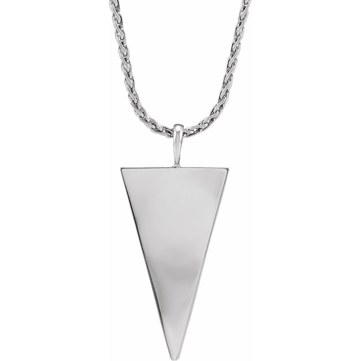 Engravable Geometric Necklace in 14k white gold