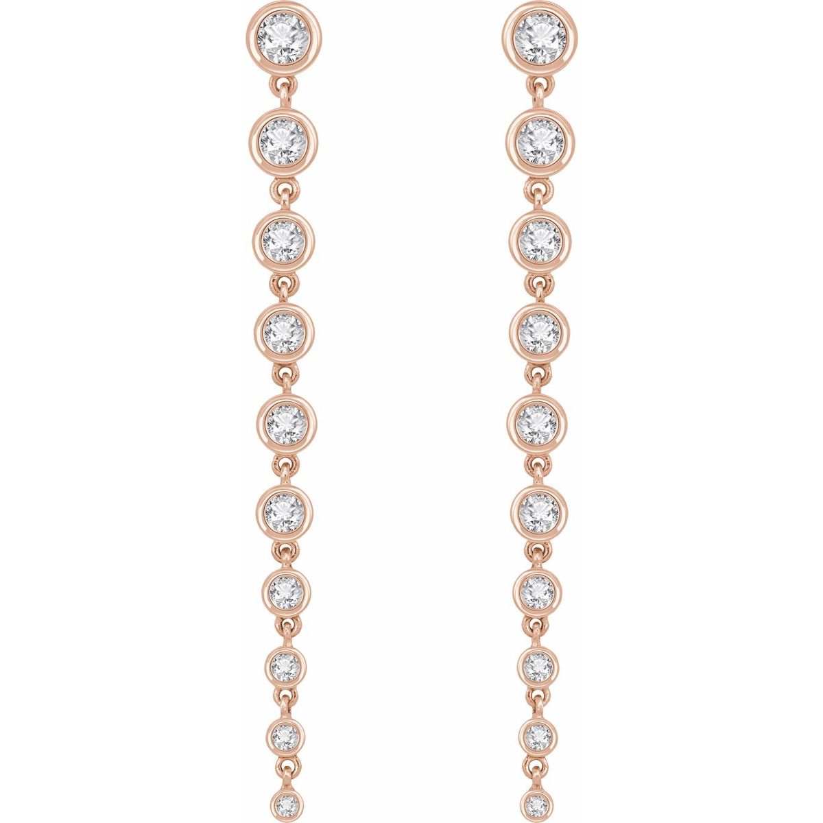 2 CTW Lab-Grown Diamond Earrings in 14k rose gold
