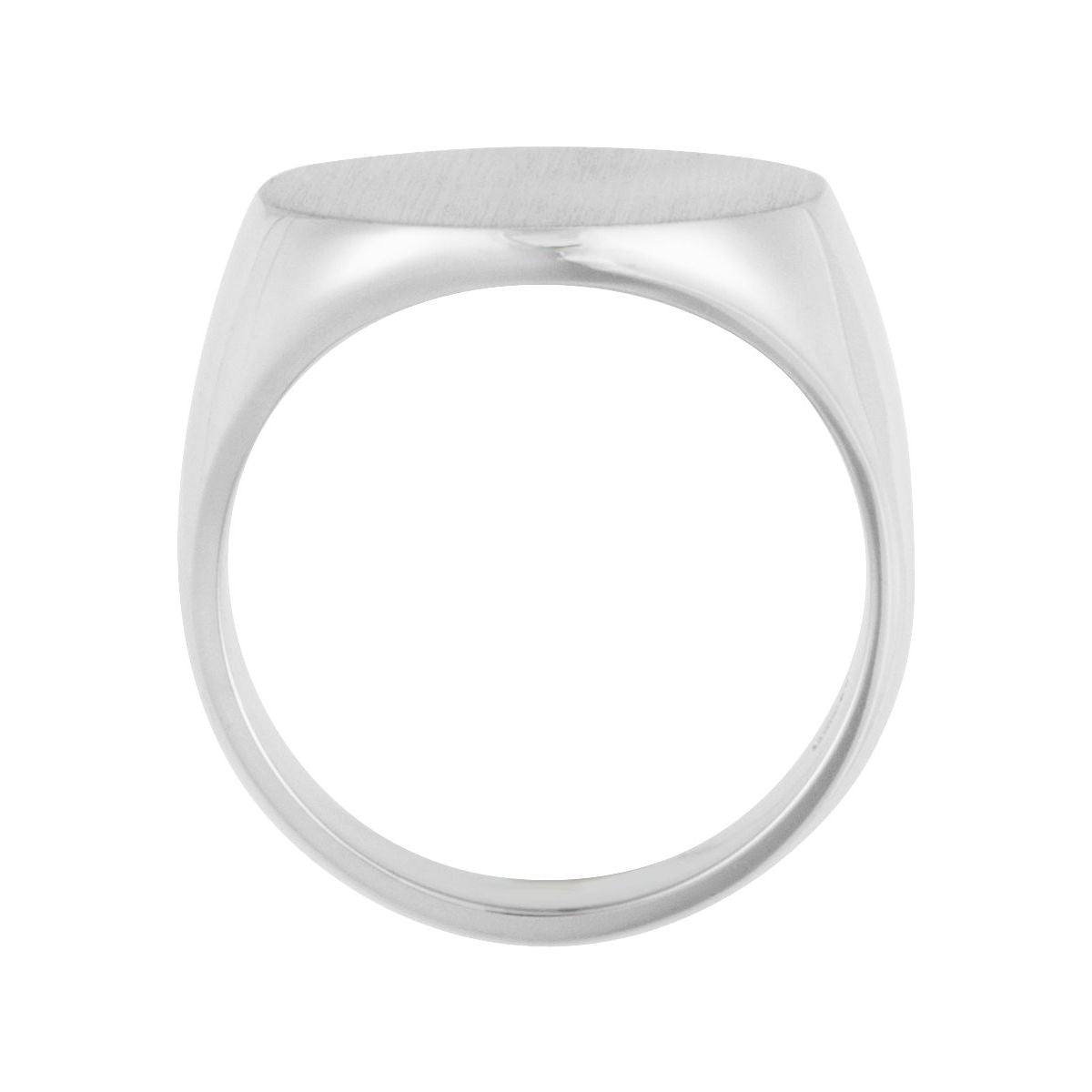 18 mm Round Signet Ring in 14k white gold