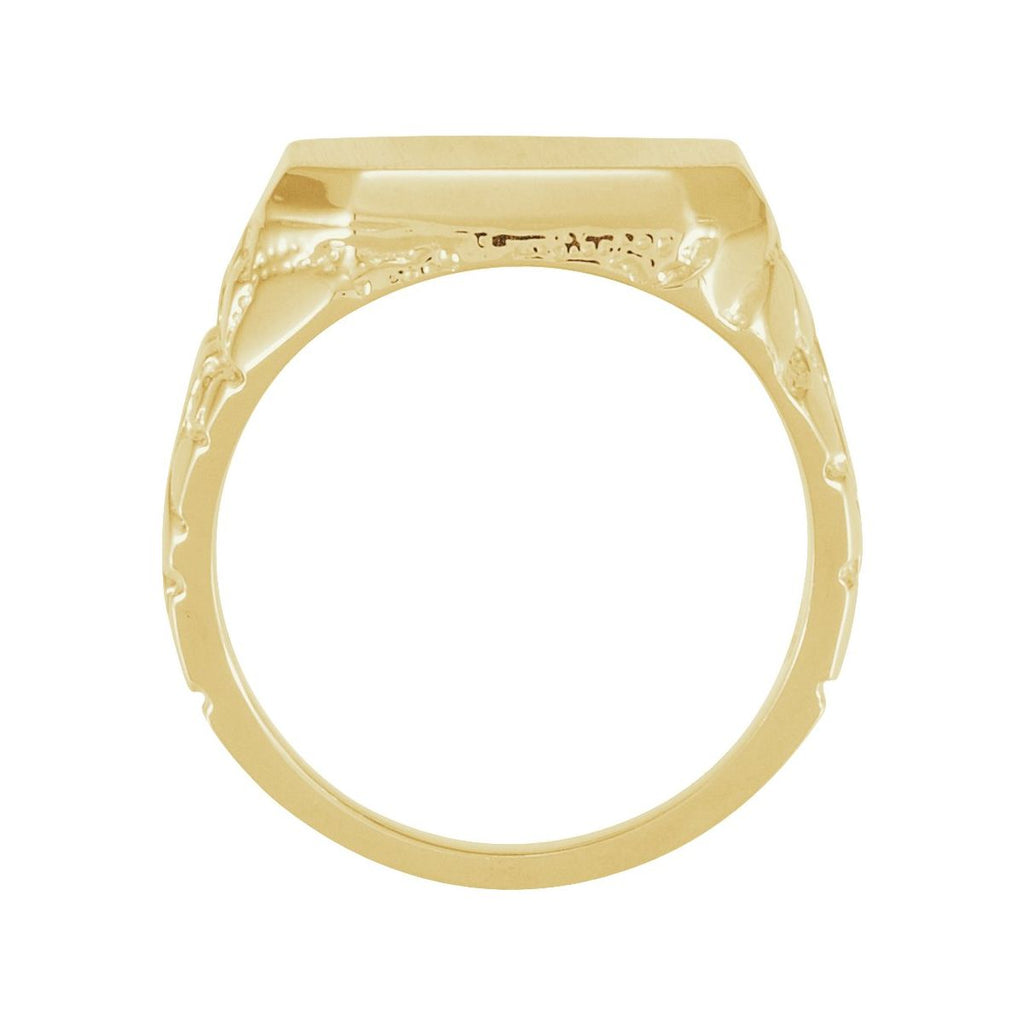 18x16 mm Octagon Nugget Signet Ring
