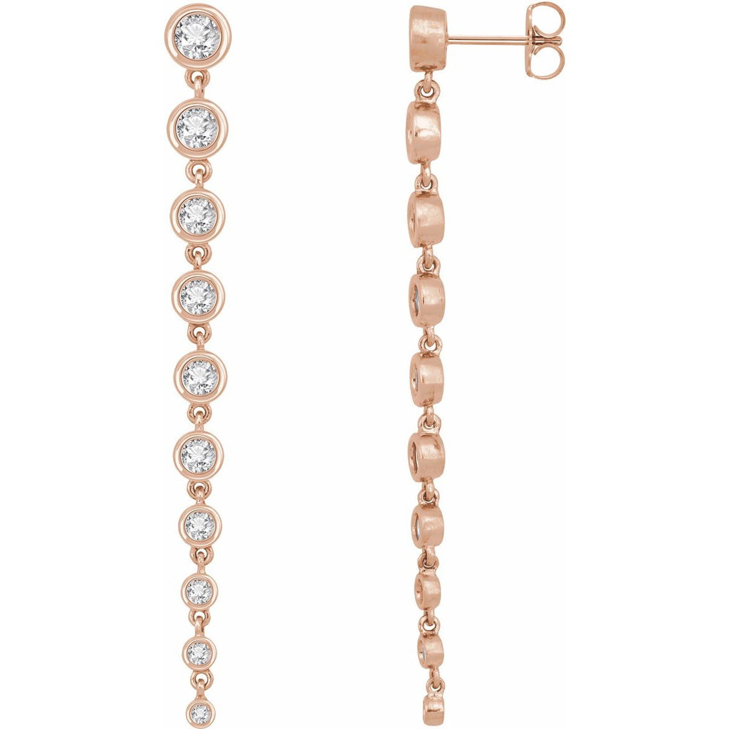2 CTW Lab-Grown Diamond Earrings in 14k rose gold