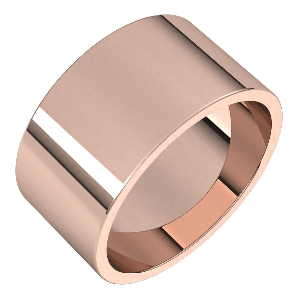 10 mm Flat Band in 14k rose gold