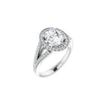 Halo Engagement Ring, 1.04 ct E VS2, Excellent cut Lab-Grown Oval Diamond, 14k White Gold