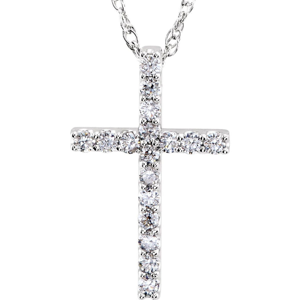 Natural Diamond Petite Cross Pendant