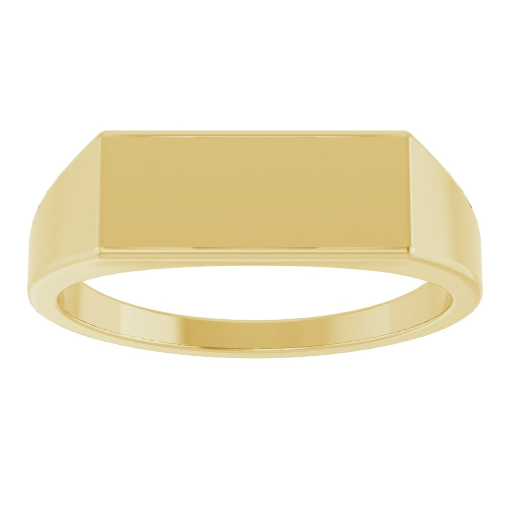 15x7 mm Rectangle Signet Ring in 14k yellow gold