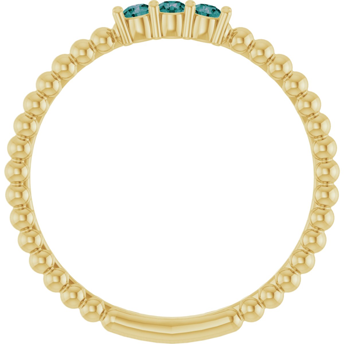 Lab-Grown Alexandrite Beaded Ring in 14k yellow gold