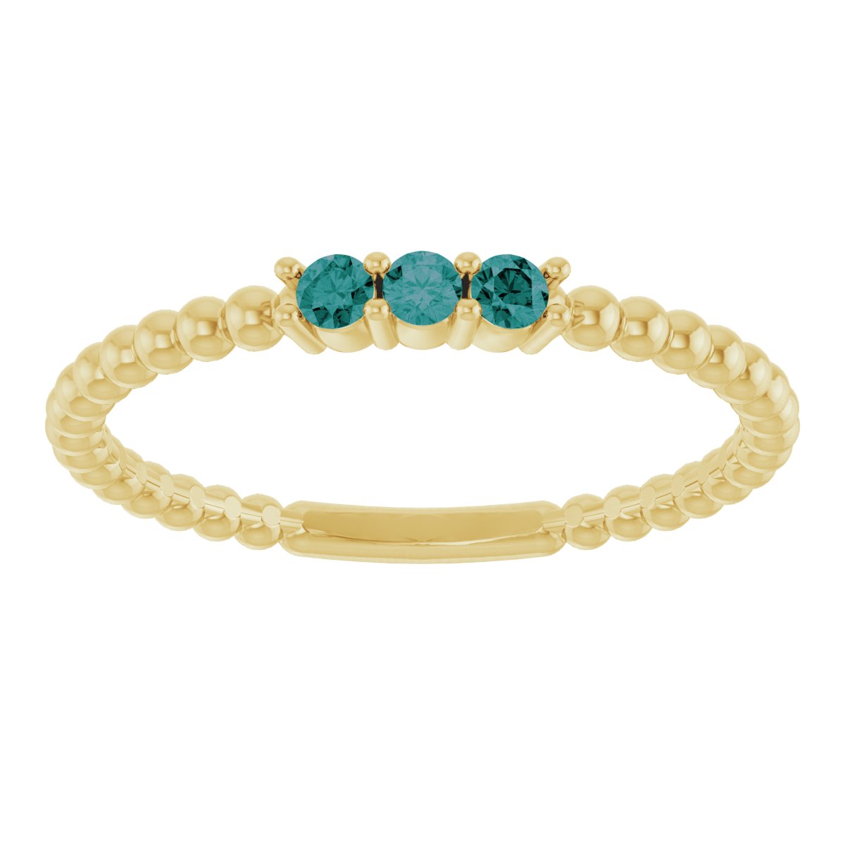 Lab-Grown Alexandrite Beaded Ring in 14k yellow gold