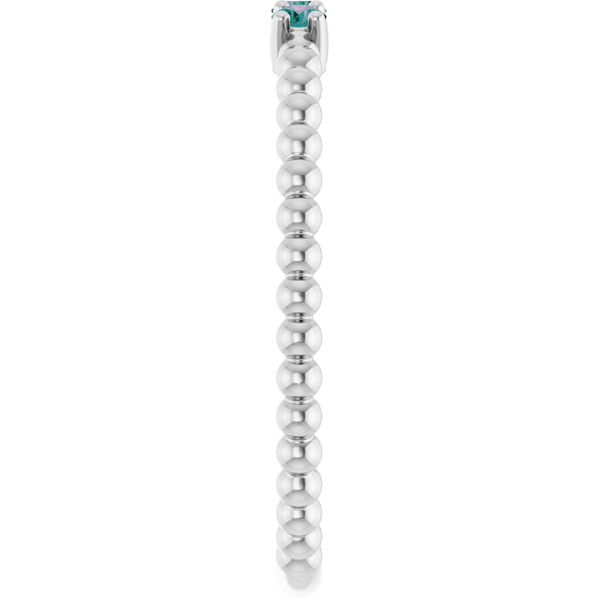 Lab-Grown Alexandrite Beaded Ring in 14k white gold
