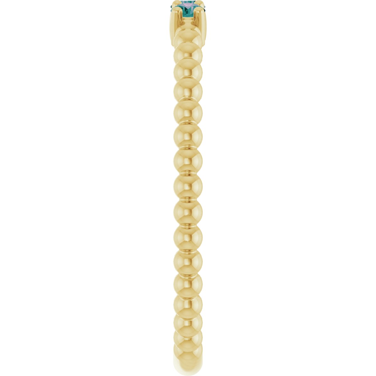 Lab-Grown Alexandrite Beaded Ring in 14k yellow gold