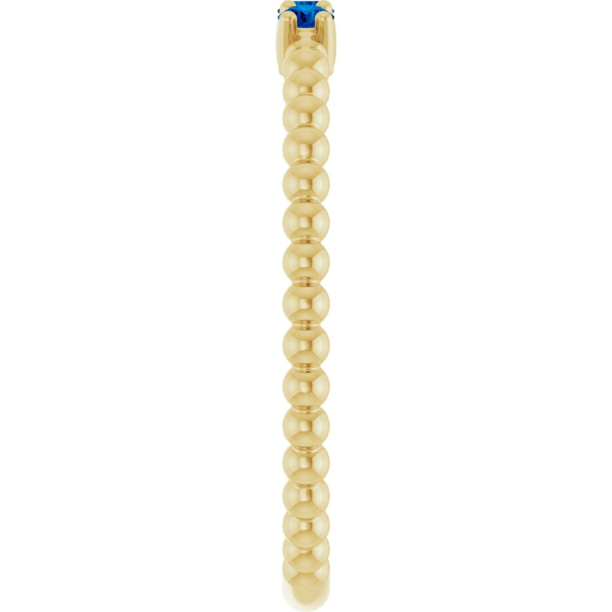 Lab-Grown Blue Sapphire Beaded Ring in 14k yellow gold
