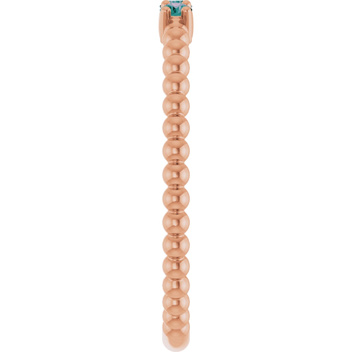 Lab-Grown Alexandrite Beaded Ring in 14k rose gold