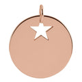 Pierced Star 15 mm Disc Pendant in 14k rose gold