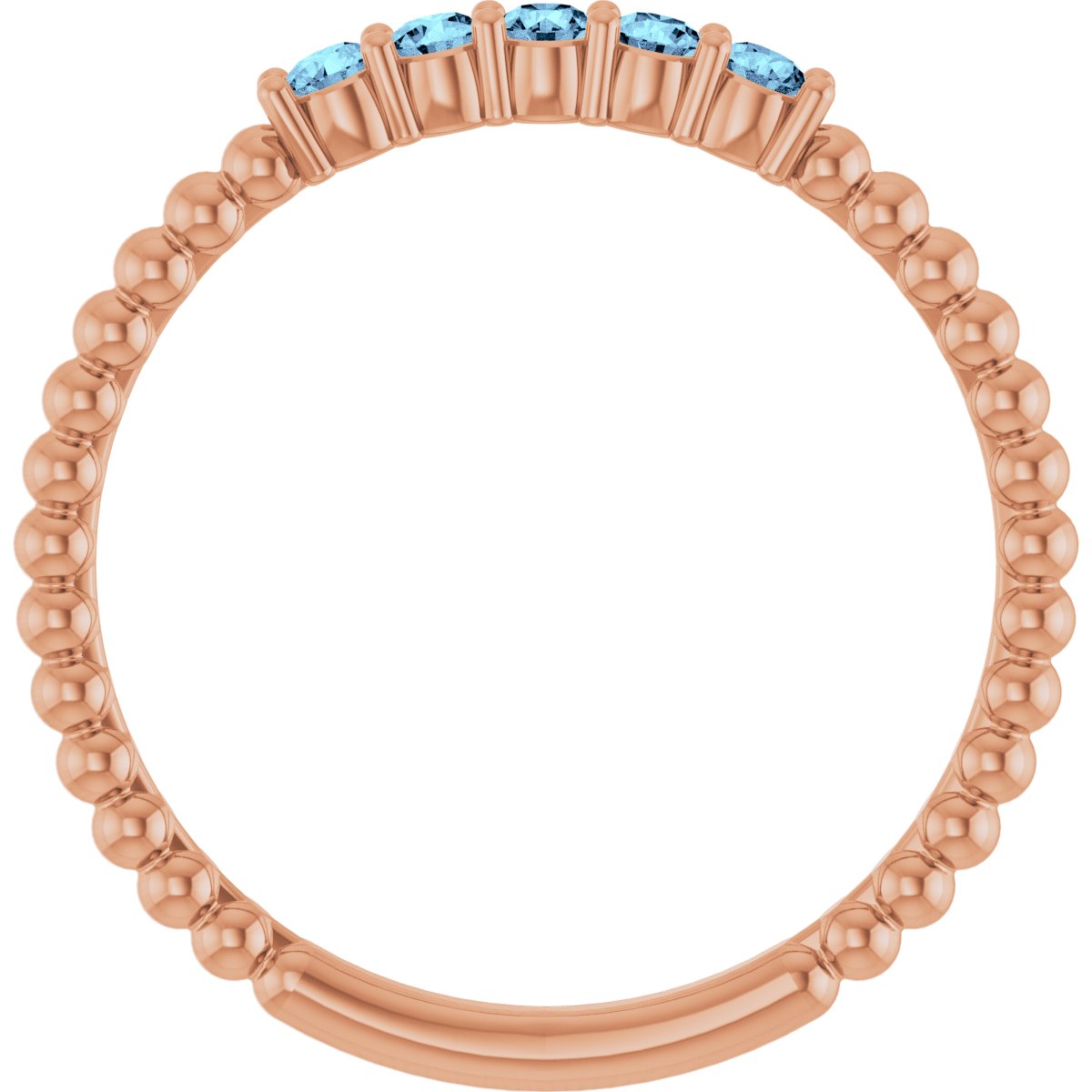 Natural Aquamarine Stackable Ring in 14k rose gold