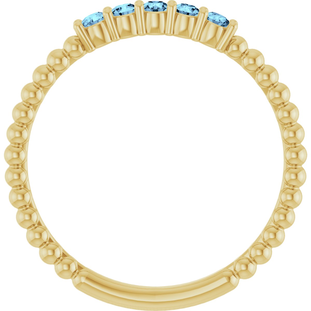 Natural Aquamarine Stackable Ring in 14k yellow gold