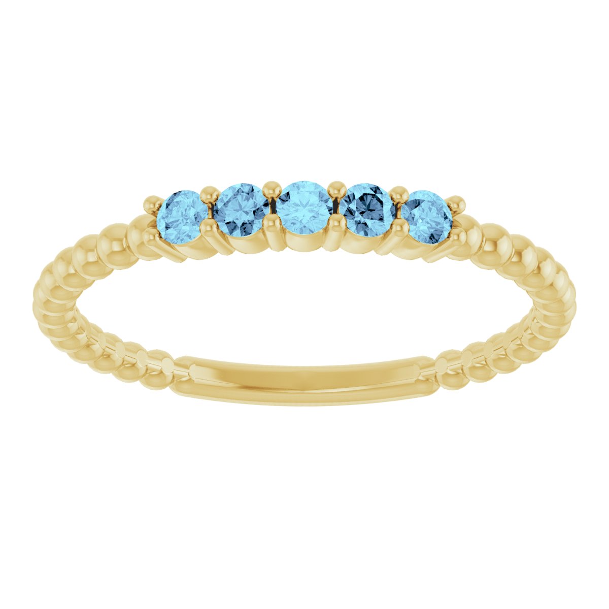 Natural Aquamarine Stackable Ring in 14k yellow gold