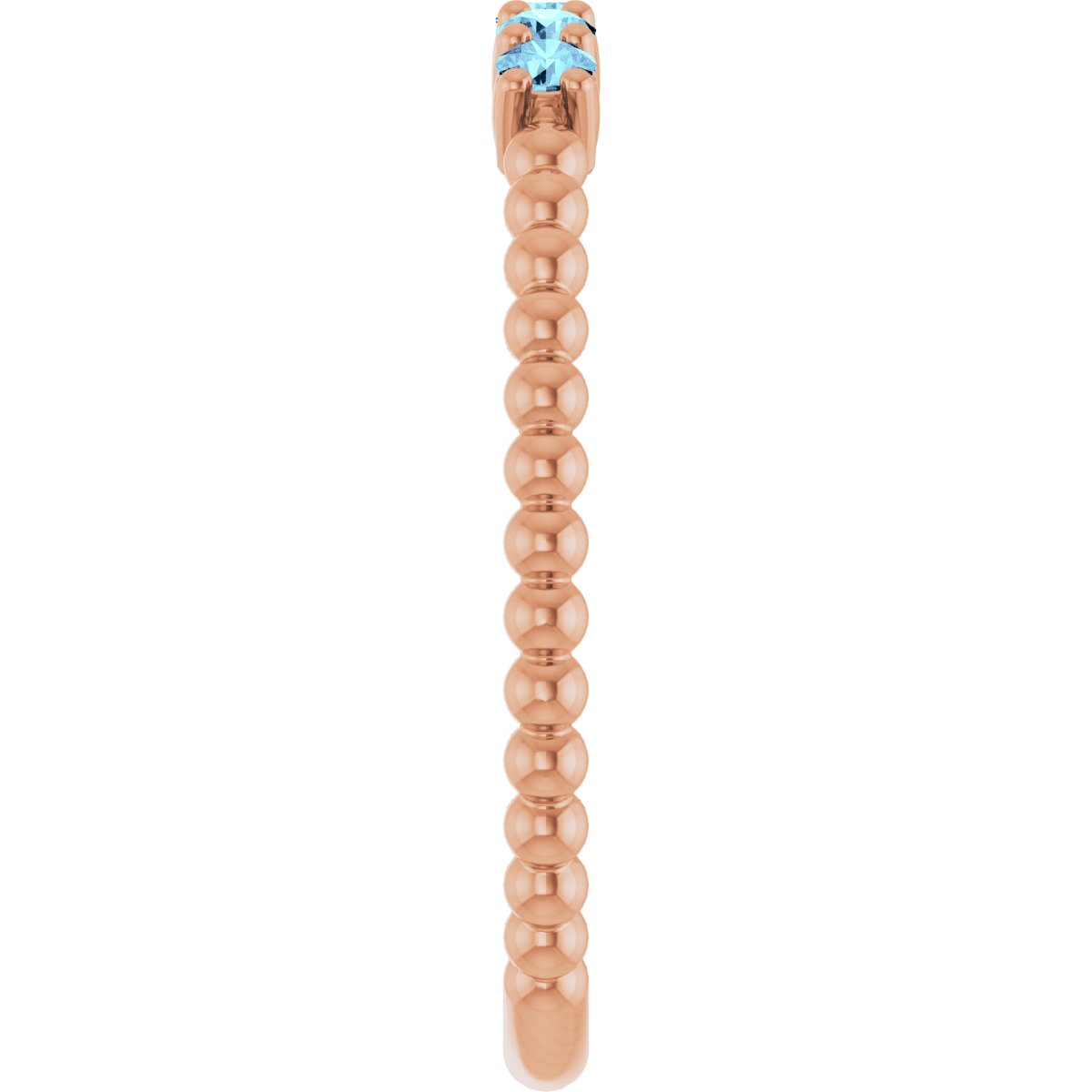 Natural Aquamarine Stackable Ring in 14k rose gold