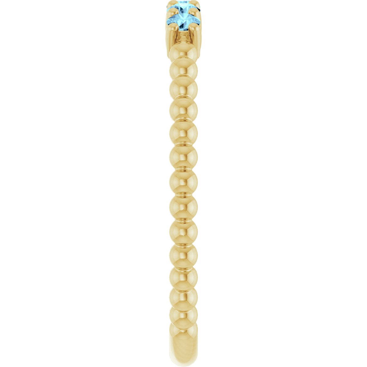Natural Aquamarine Stackable Ring in 14k yellow gold