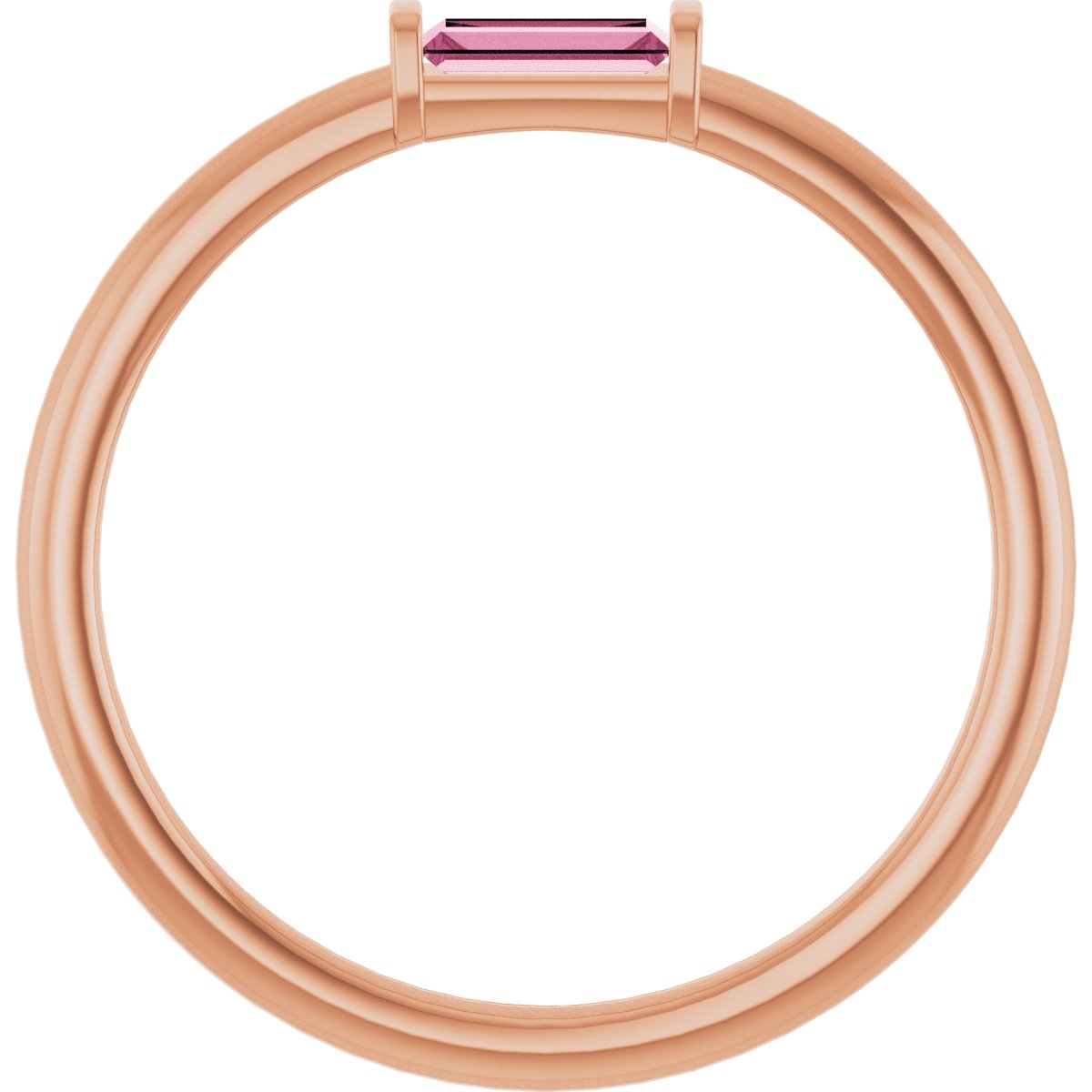 Natural Pink Tourmaline Stackable Ring in 14k rose gold