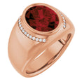 Natural Mozambique Garnet & 1/8 CTW Natural Diamond Ring in 14k rose gold
