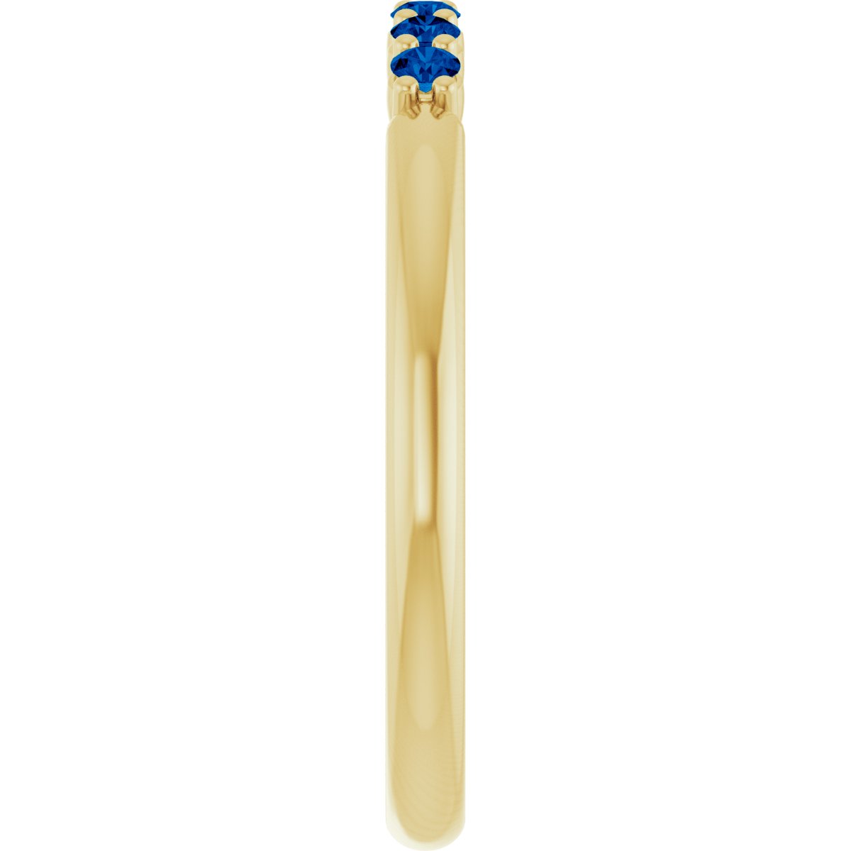 Natural Blue Sapphire Stackable Ring in 14k yellow gold