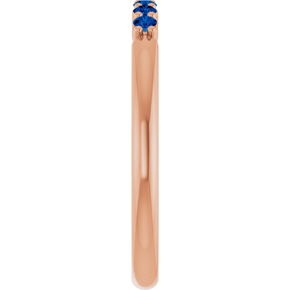 Natural Blue Sapphire Stackable Ring in 14k rose gold