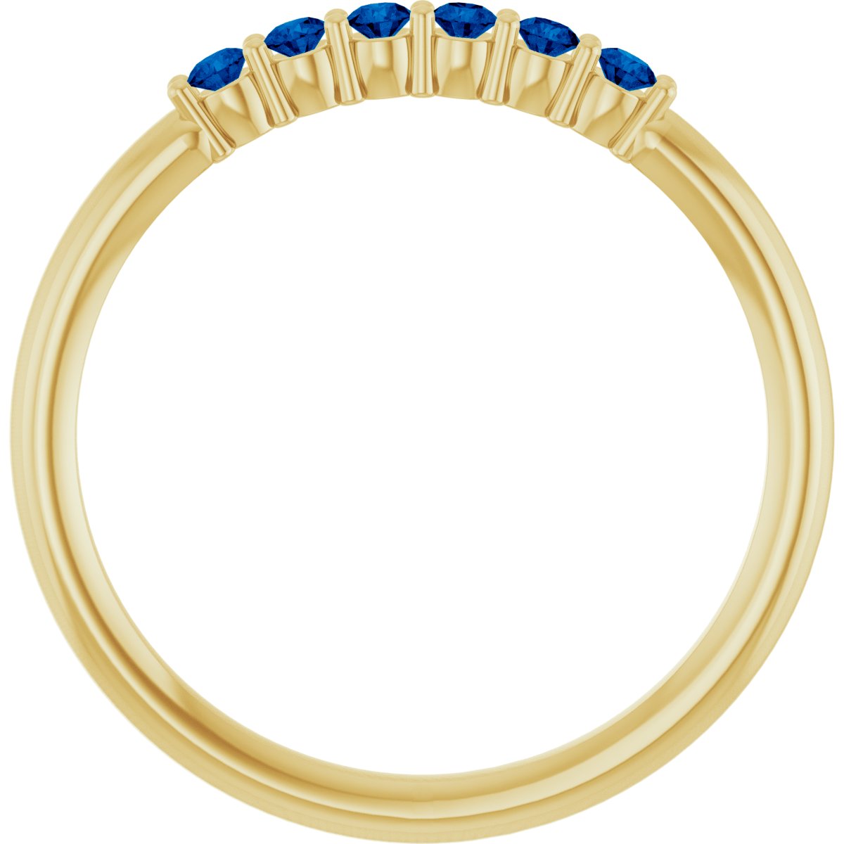 Natural Blue Sapphire Stackable Ring in 14k yellow gold