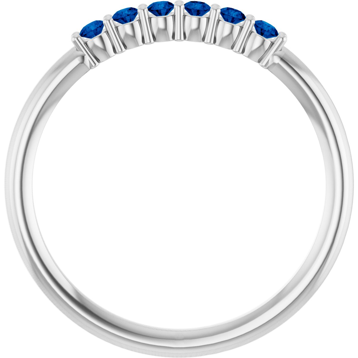 Natural Blue Sapphire Stackable Ring in 14k white gold