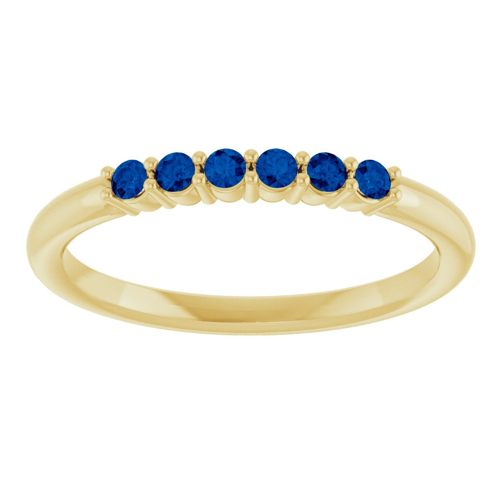 Natural Blue Sapphire Stackable Ring in 14k yellow gold