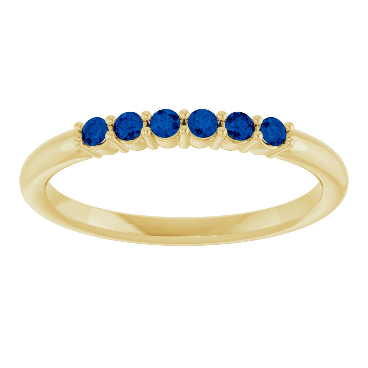 Natural Blue Sapphire Stackable Ring in 14k yellow gold