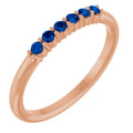 Natural Blue Sapphire Stackable Ring in 14k rose gold