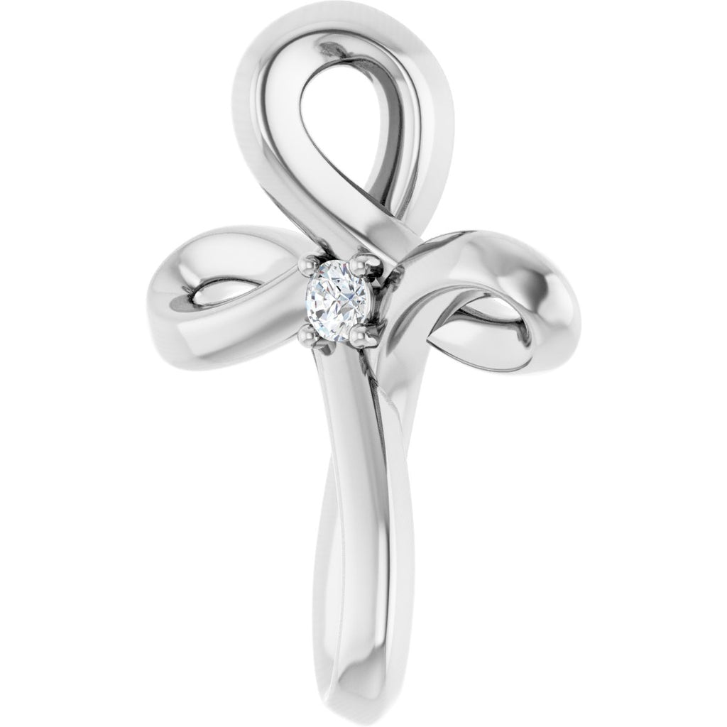 .015 CTW Natural Diamond Cross Pendant in 14k white gold