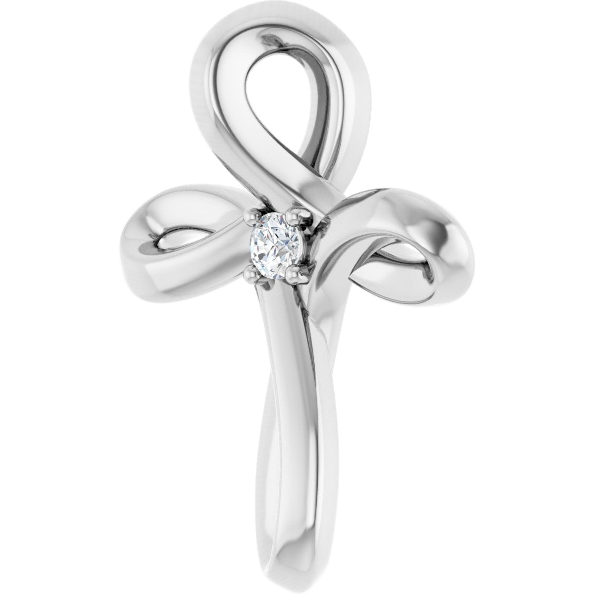 .015 CTW Natural Diamond Cross Pendant in 14k white gold