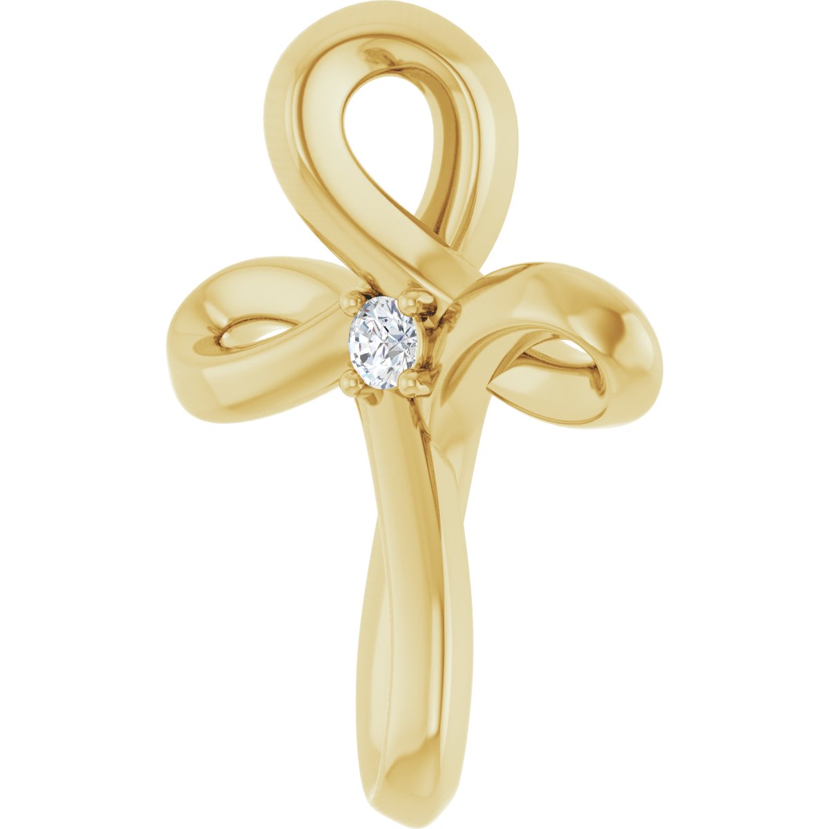 .015 CTW Natural Diamond Cross Pendant in 14k yellow gold