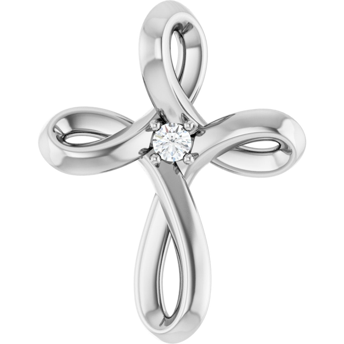 .015 CTW Natural Diamond Cross Pendant in 14k white gold