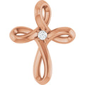 .015 CTW Natural Diamond Cross Pendant in 14k rose gold
