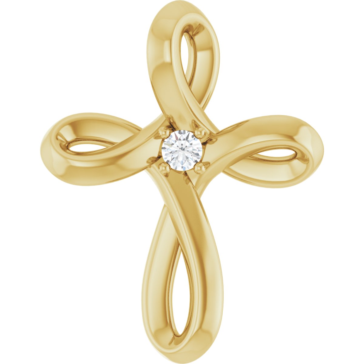 .015 CTW Natural Diamond Cross Pendant in 14k yellow gold