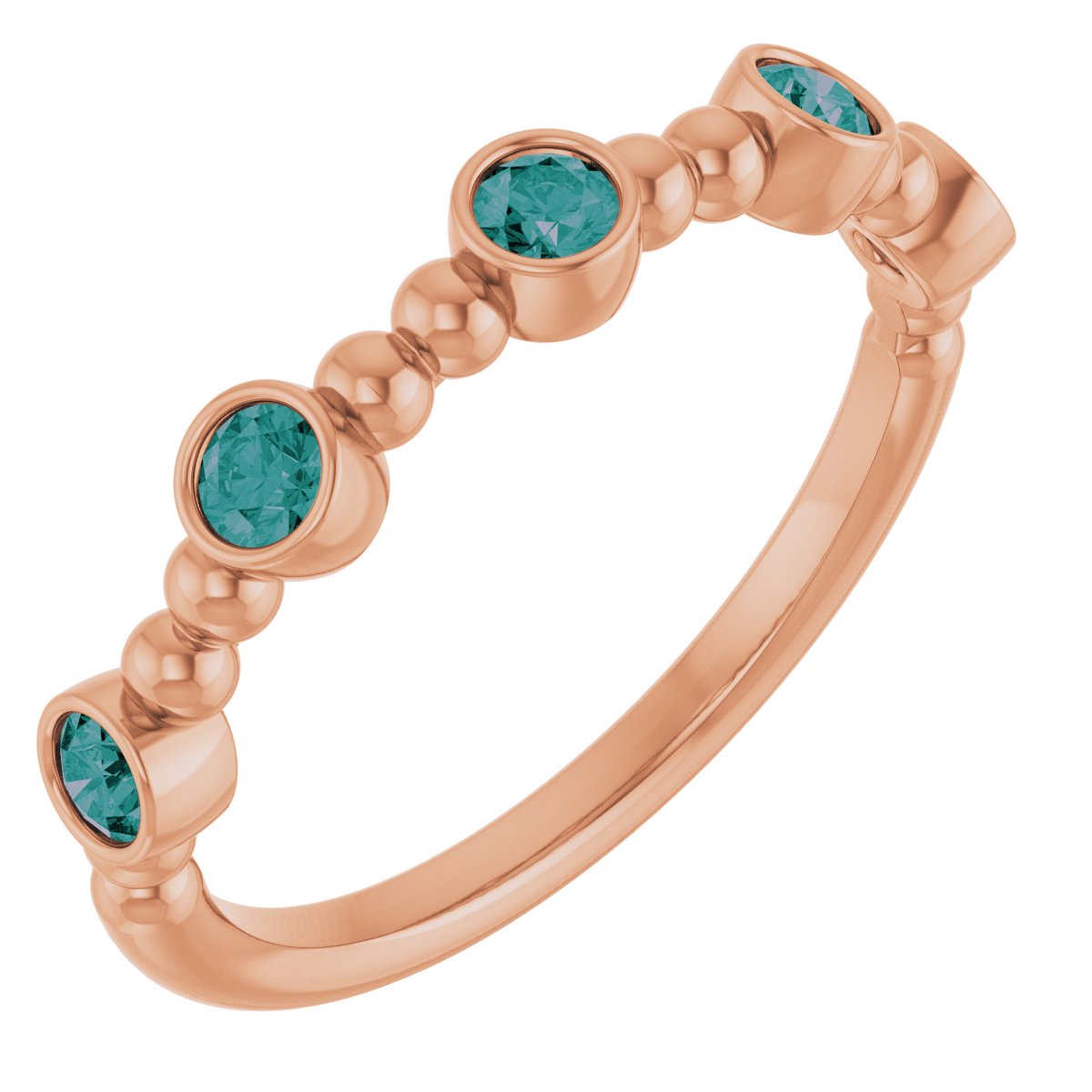 Lab-Grown Alexandrite Stackable Ring in 14k rose gold