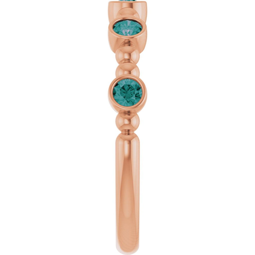 Lab-Grown Alexandrite Stackable Ring in 14k rose gold