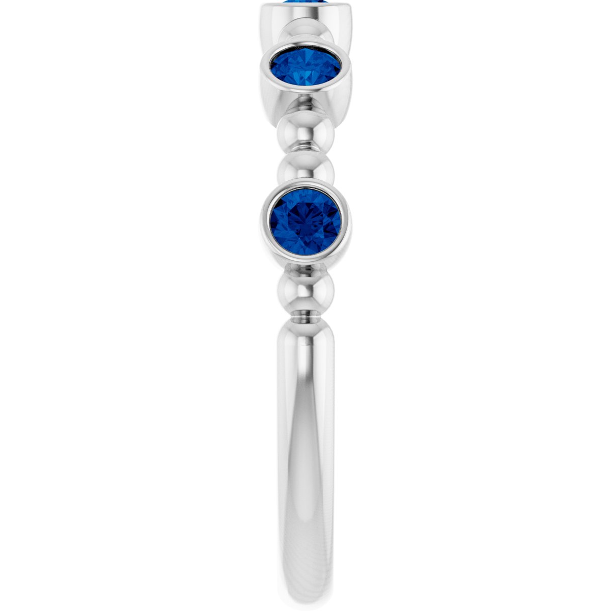 Lab-Grown Blue Sapphire Stackable Ring in 14k white gold