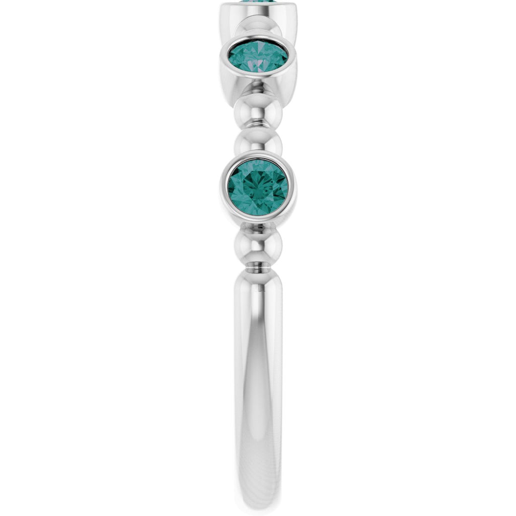 Lab-Grown Alexandrite Stackable Ring in 14k white gold