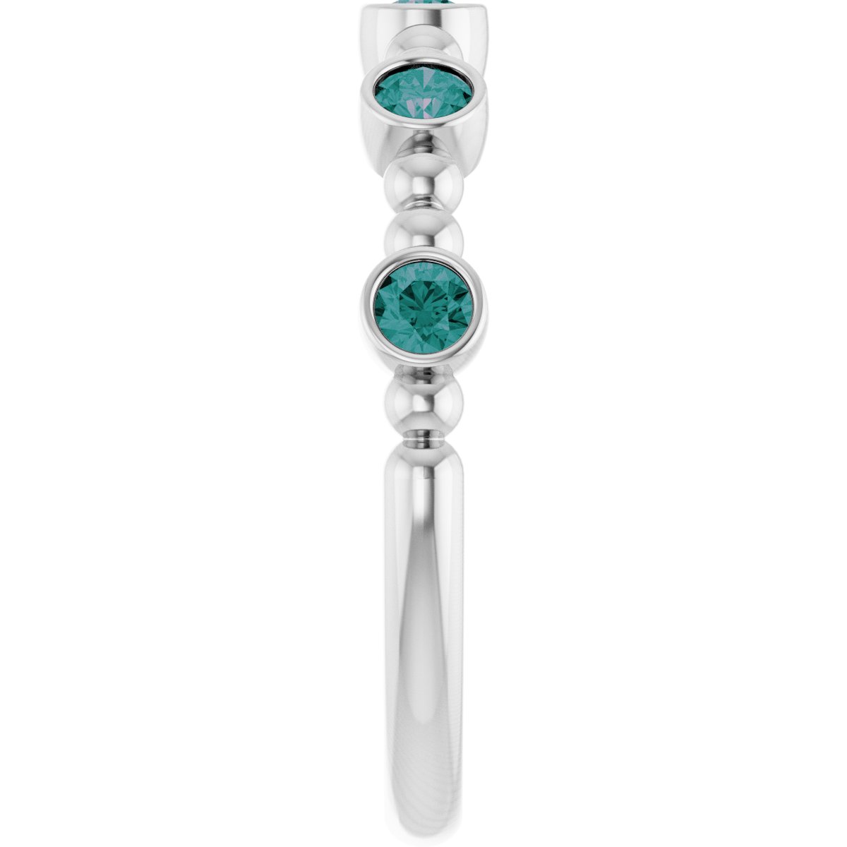 Lab-Grown Alexandrite Stackable Ring in 14k white gold