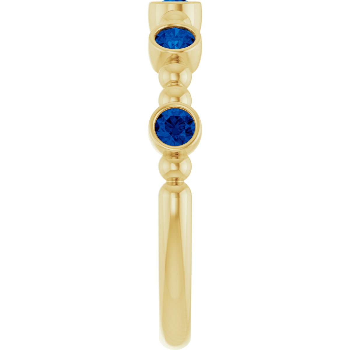 Lab-Grown Blue Sapphire Stackable Ring in 14k yellow gold