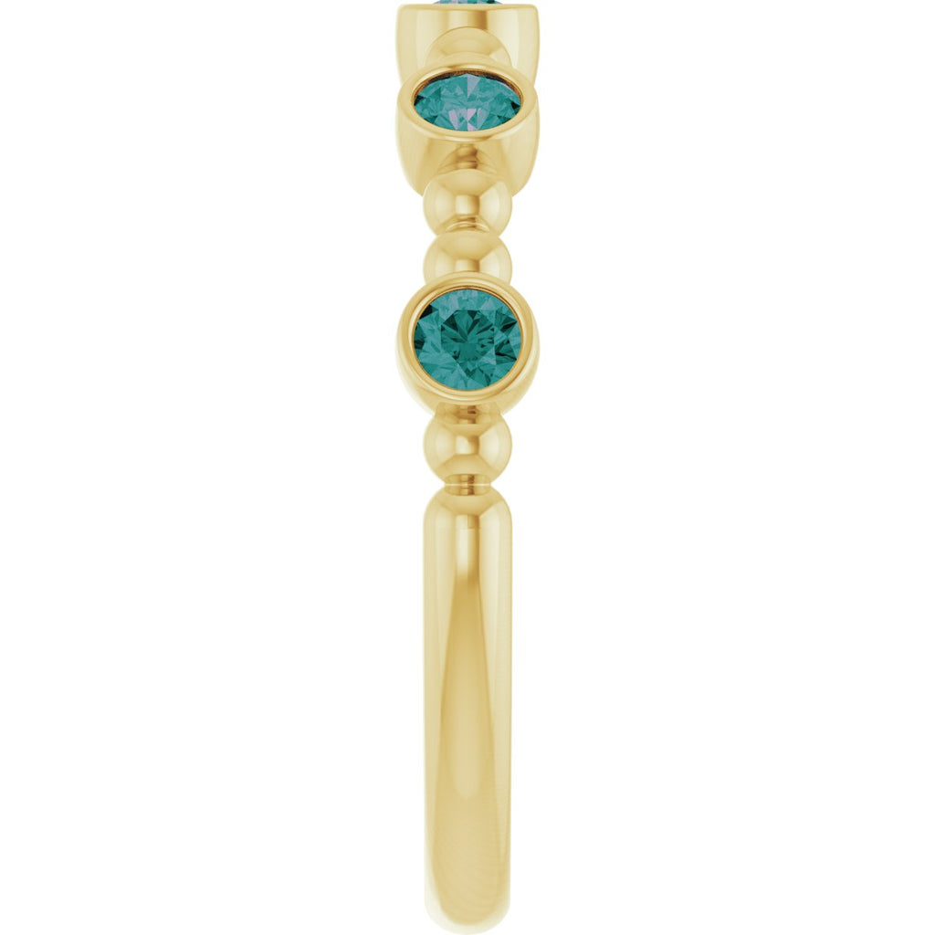 Lab-Grown Alexandrite Stackable Ring in 14k yellow gold