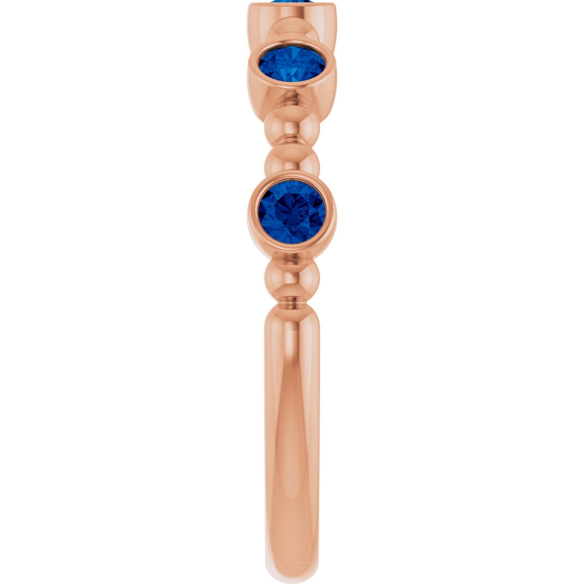 Lab-Grown Blue Sapphire Stackable Ring in 14k rose gold