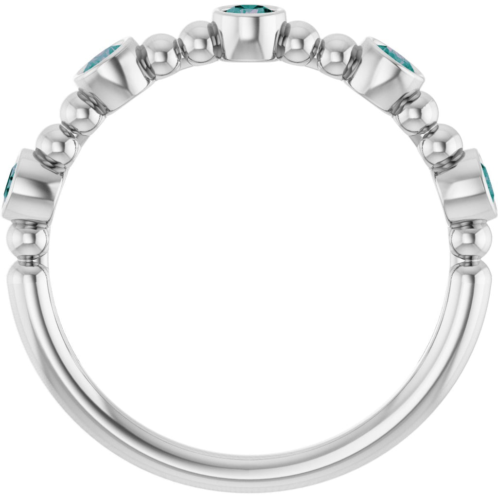 Lab-Grown Alexandrite Stackable Ring in 14k white gold