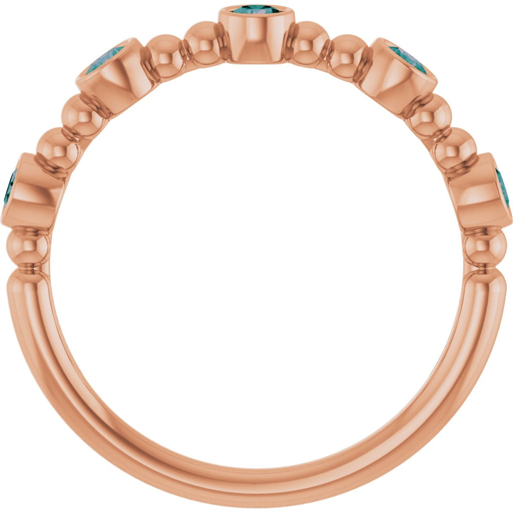 Lab-Grown Alexandrite Stackable Ring in 14k rose gold