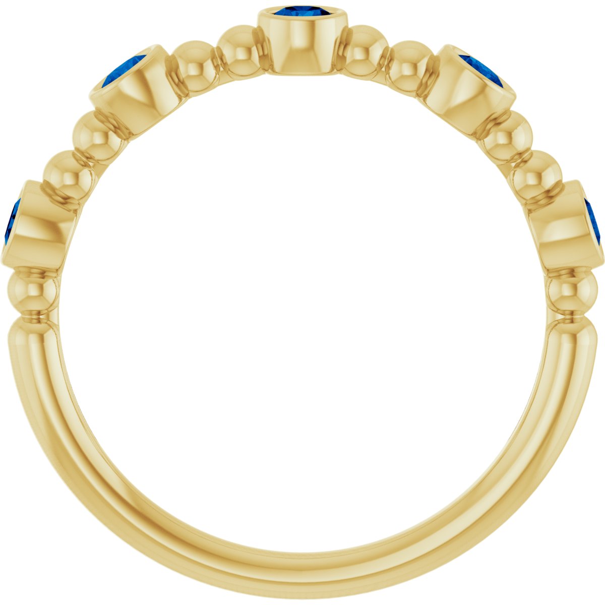 Lab-Grown Blue Sapphire Stackable Ring in 14k yellow gold