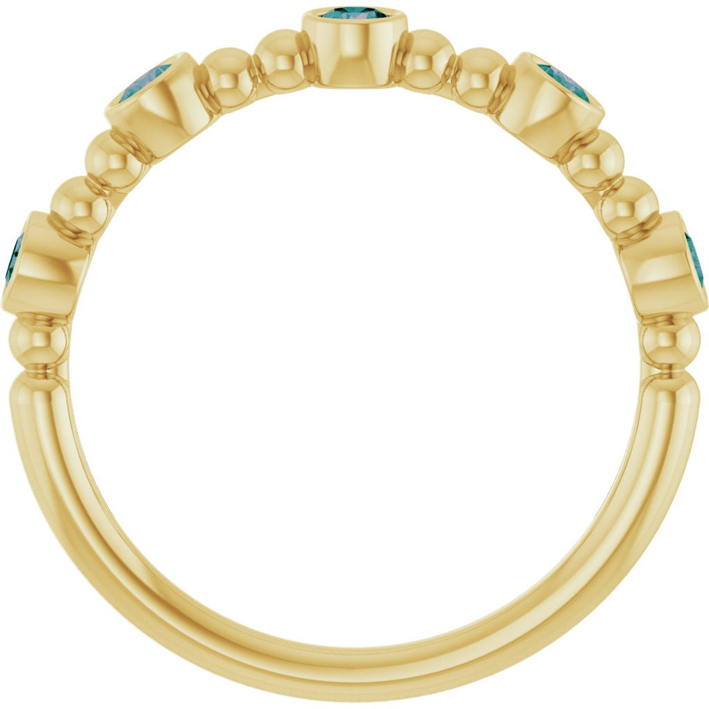 Lab-Grown Alexandrite Stackable Ring in 14k yellow gold