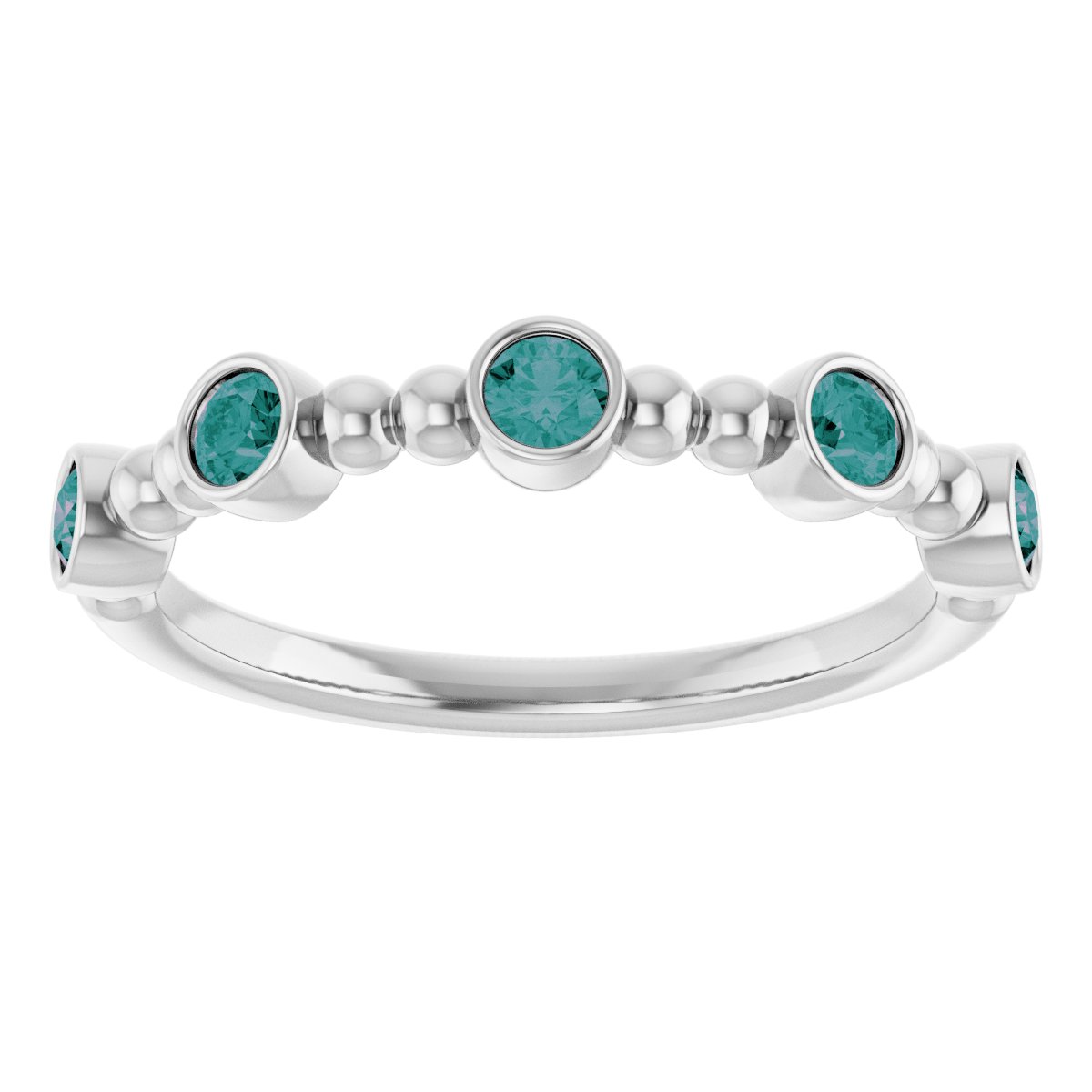 Lab-Grown Alexandrite Stackable Ring in 14k white gold