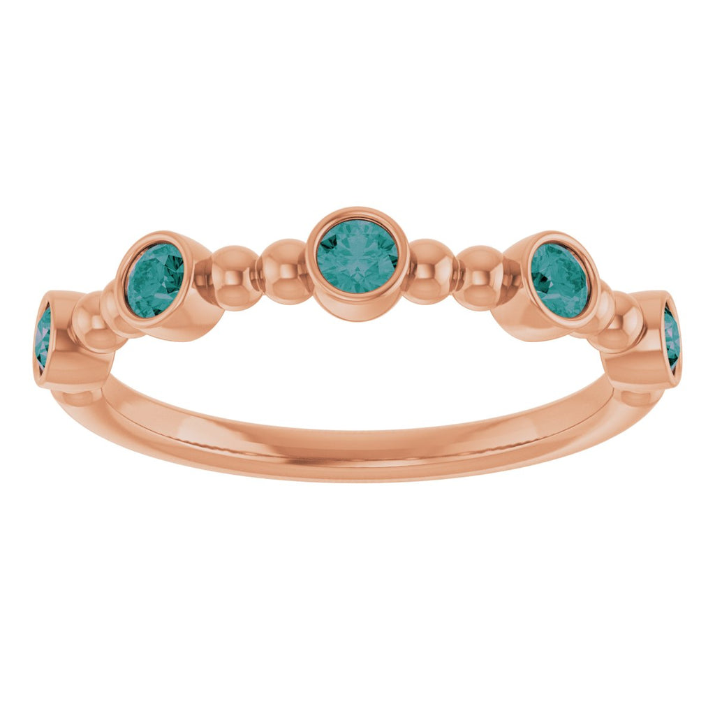 Lab-Grown Alexandrite Stackable Ring in 14k rose gold